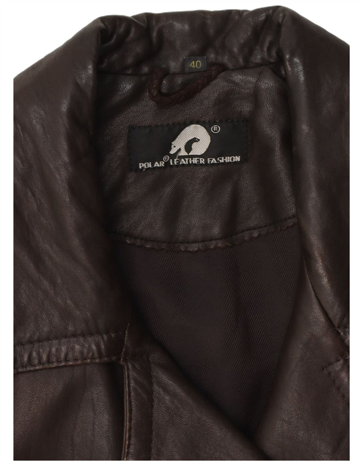 Vintage Damen Leder Bikerjacke EU 40 Mittelbraunes Leder