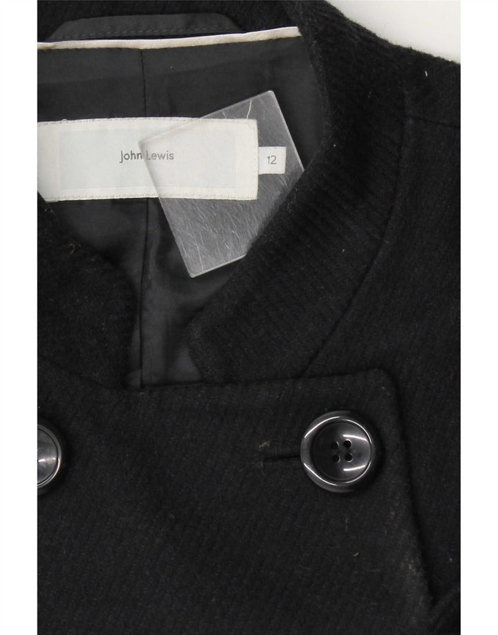 John Lewis Damen Zweireihiger Mantel UK 12 Medium Schwarz
