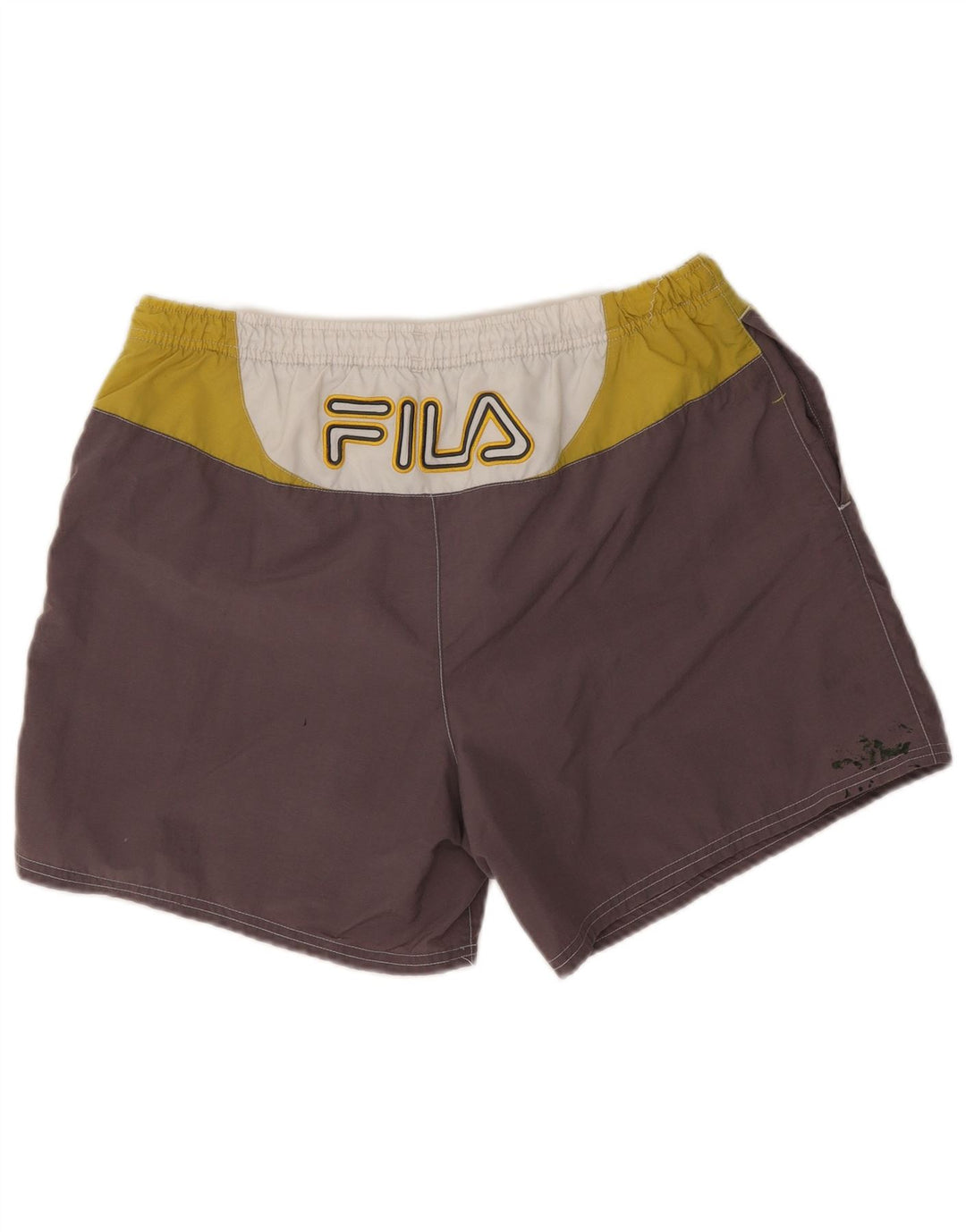 Fila Herren-Badeshorts mit Grafik, groß, graues Colourblock-Polyamid