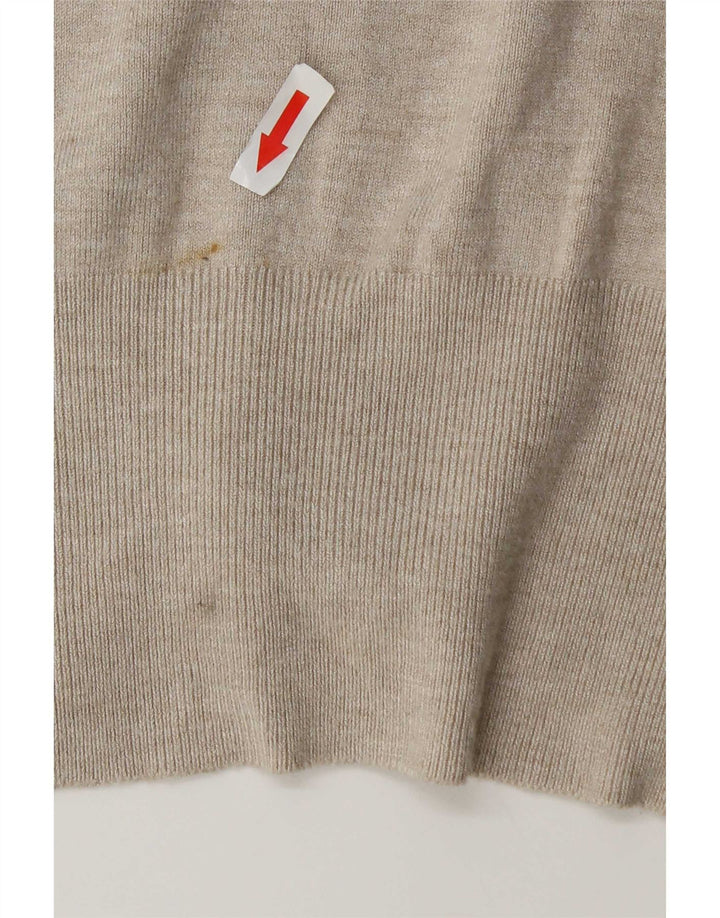 Zara Damen-Cardigan-Pullover UK 14 Medium Beige Rayon