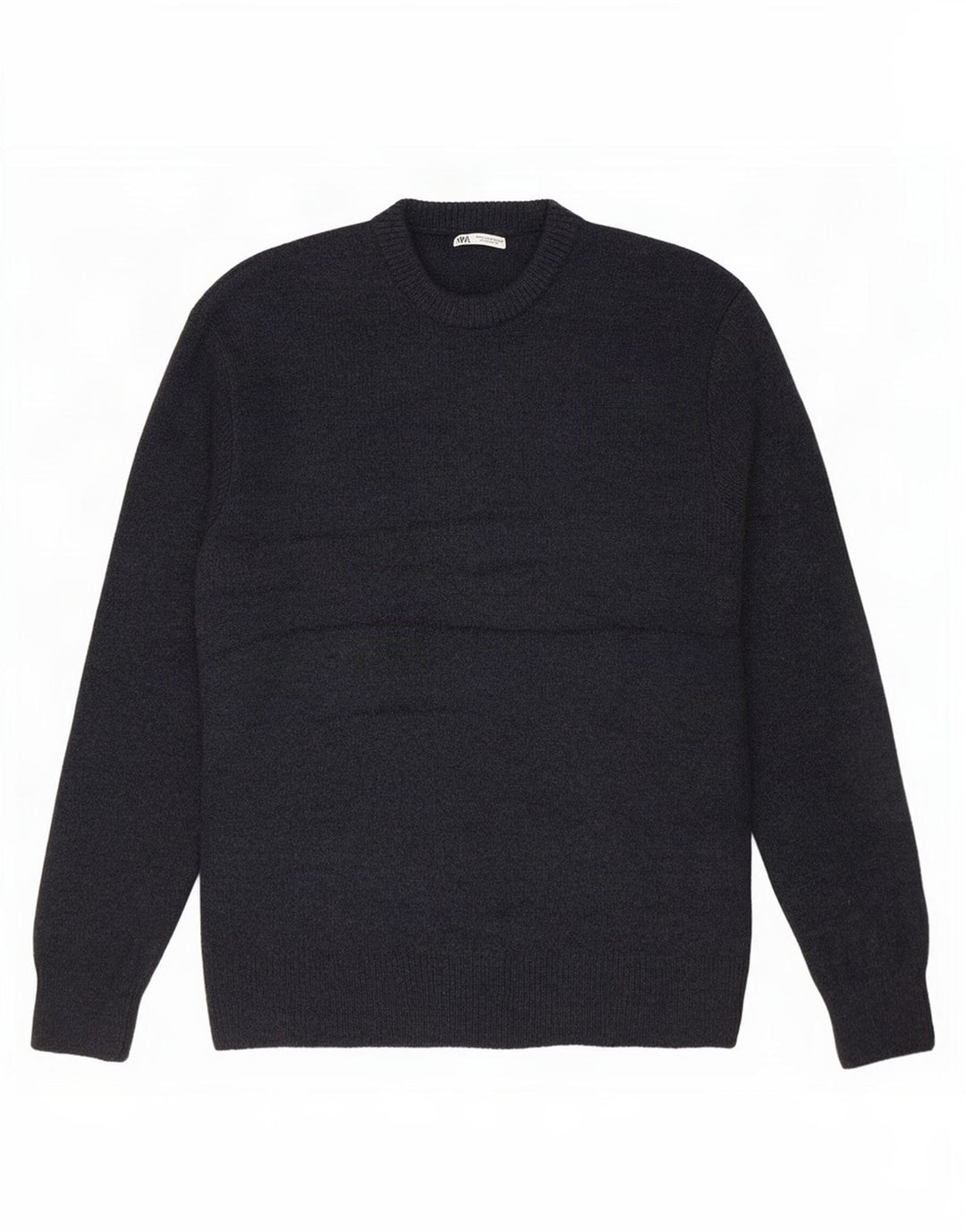 Zara Herren-Pullover mit Rundhalsausschnitt, groß, marineblaues Acryl