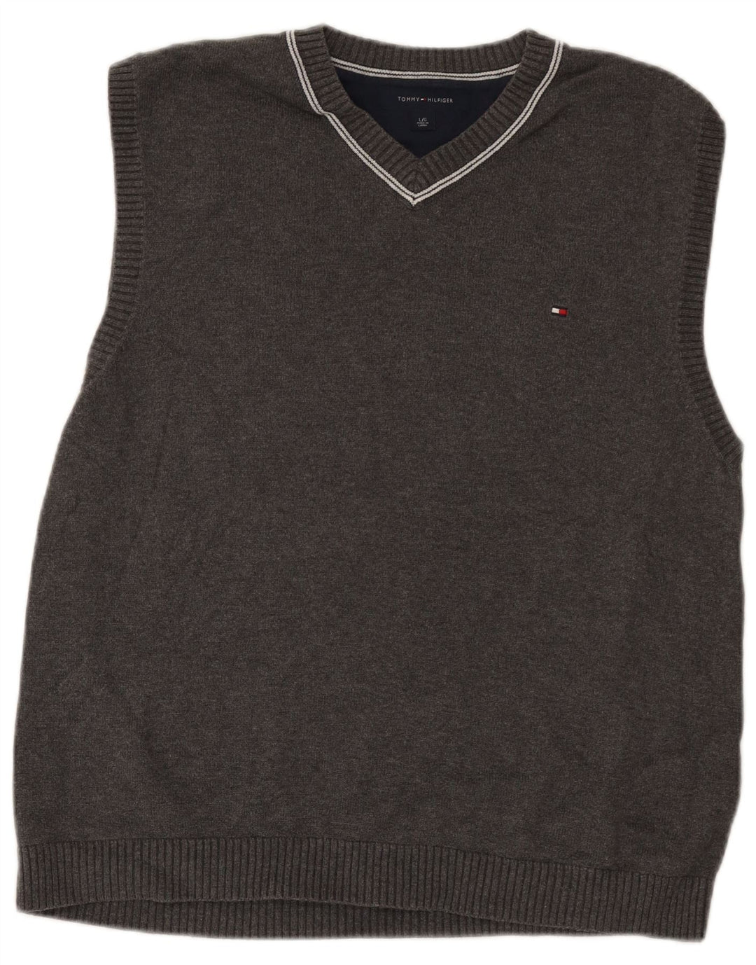 Tommy Hilfiger Herren-Weste-Tanktop, große graue Baumwolle