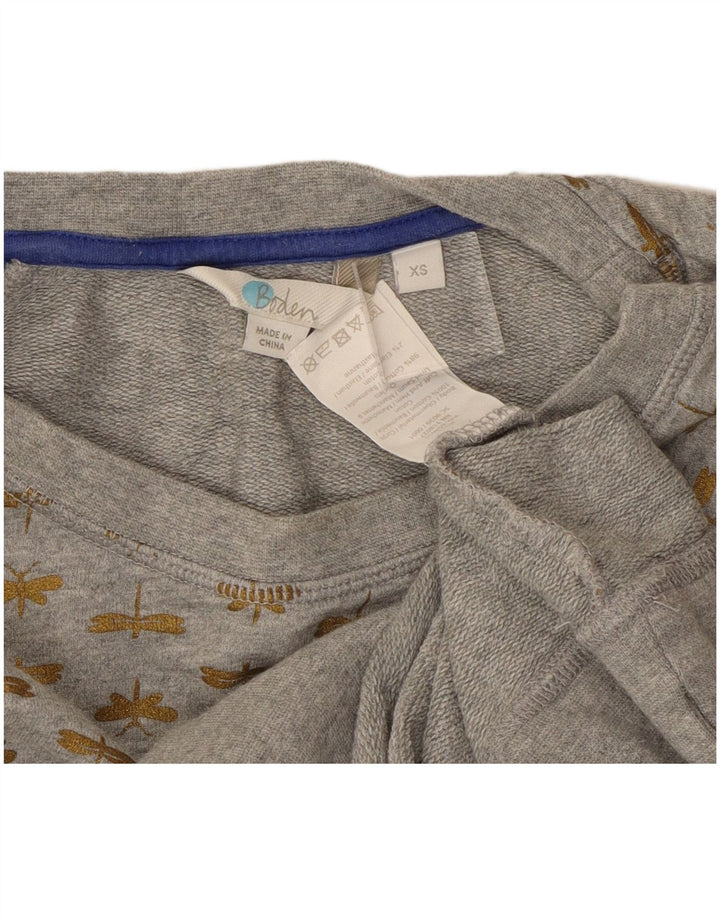 Boden Womens Crop Abstract Pattern Oversized Sweatshirt Pullover UK 6 XS Grau