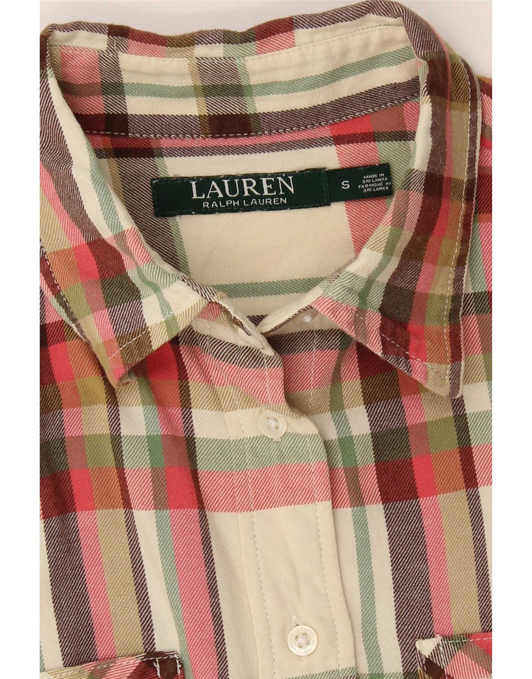 Ralph Lauren Damen Flanellhemd UK 10 Small Off White Check