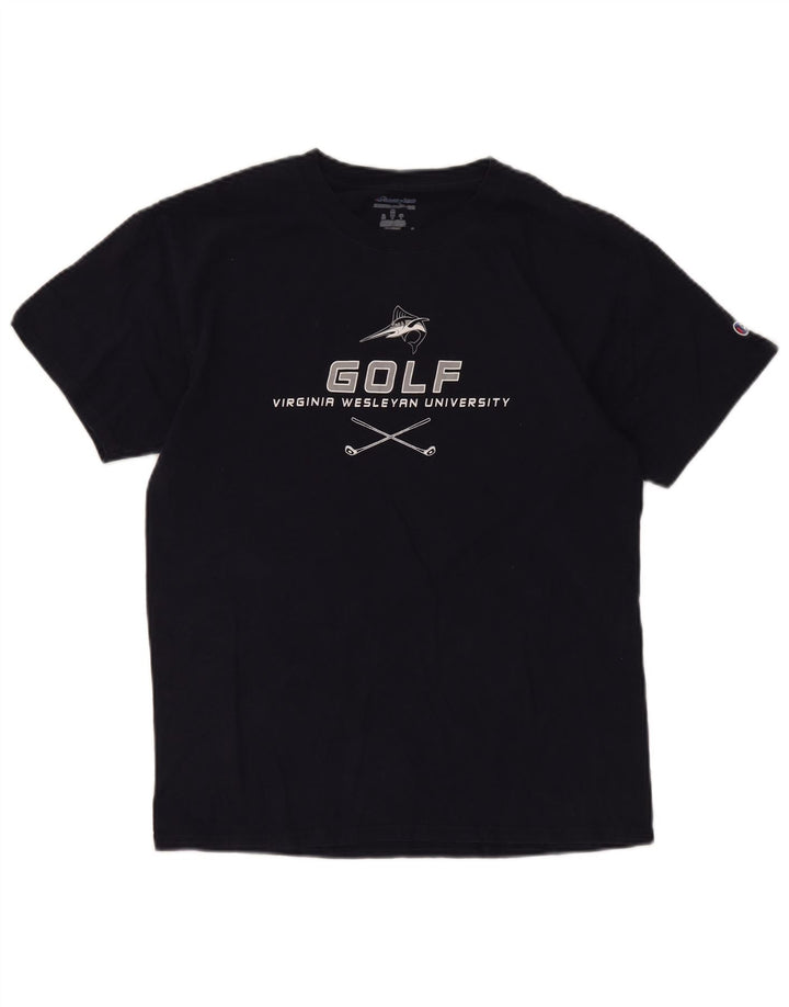 Champion Herren-T-Shirt mit Grafik, mittelgroß, Marineblau