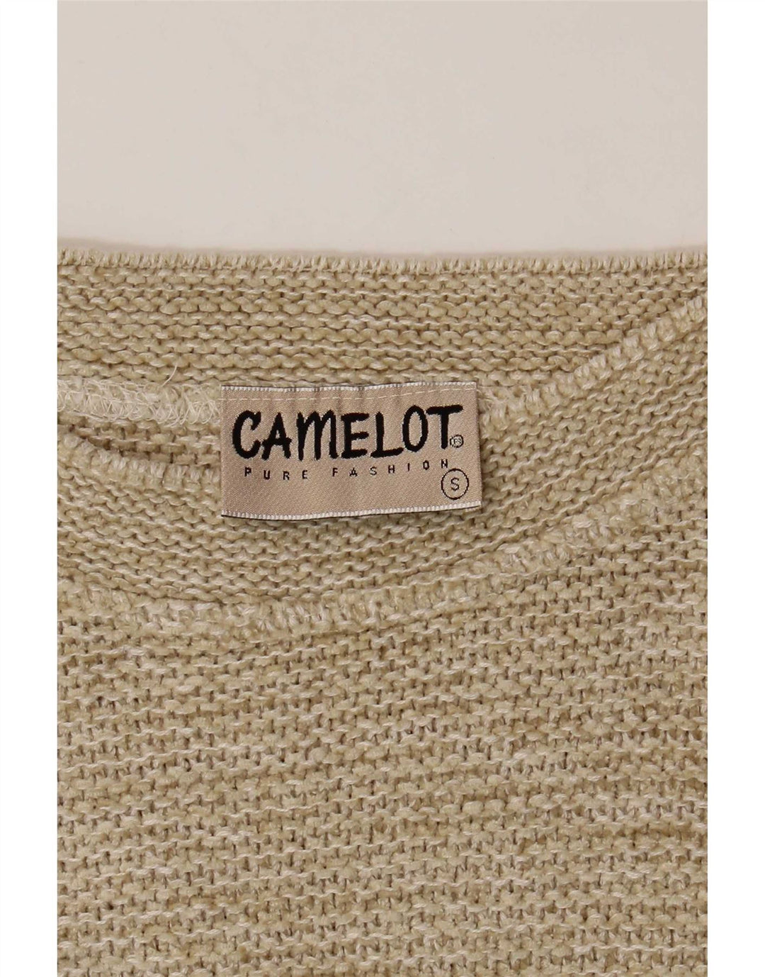 Camelot Damen-Pullover mit Rundhalsausschnitt, Gr. 10, klein, beige, geometrisch