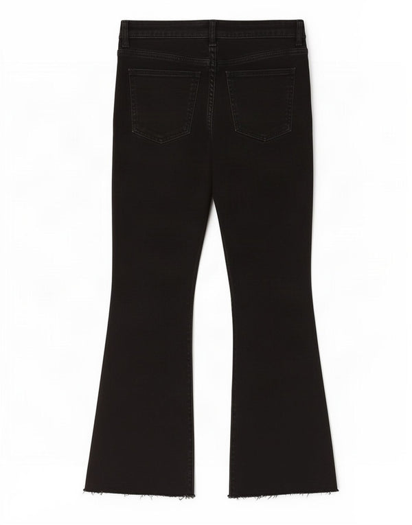 Zara Damen Bootcut Jeans EU 38 Small W28 L26 Schwarze Baumwolle
