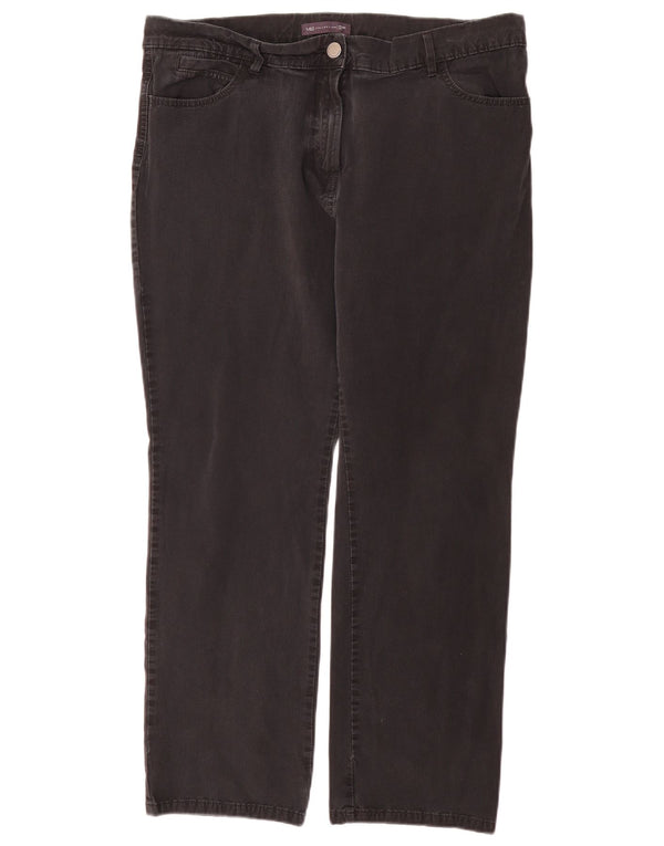 Marks & Spencer Damen Gerade Chinohose UK 18 XL W36 L28 Schwarz