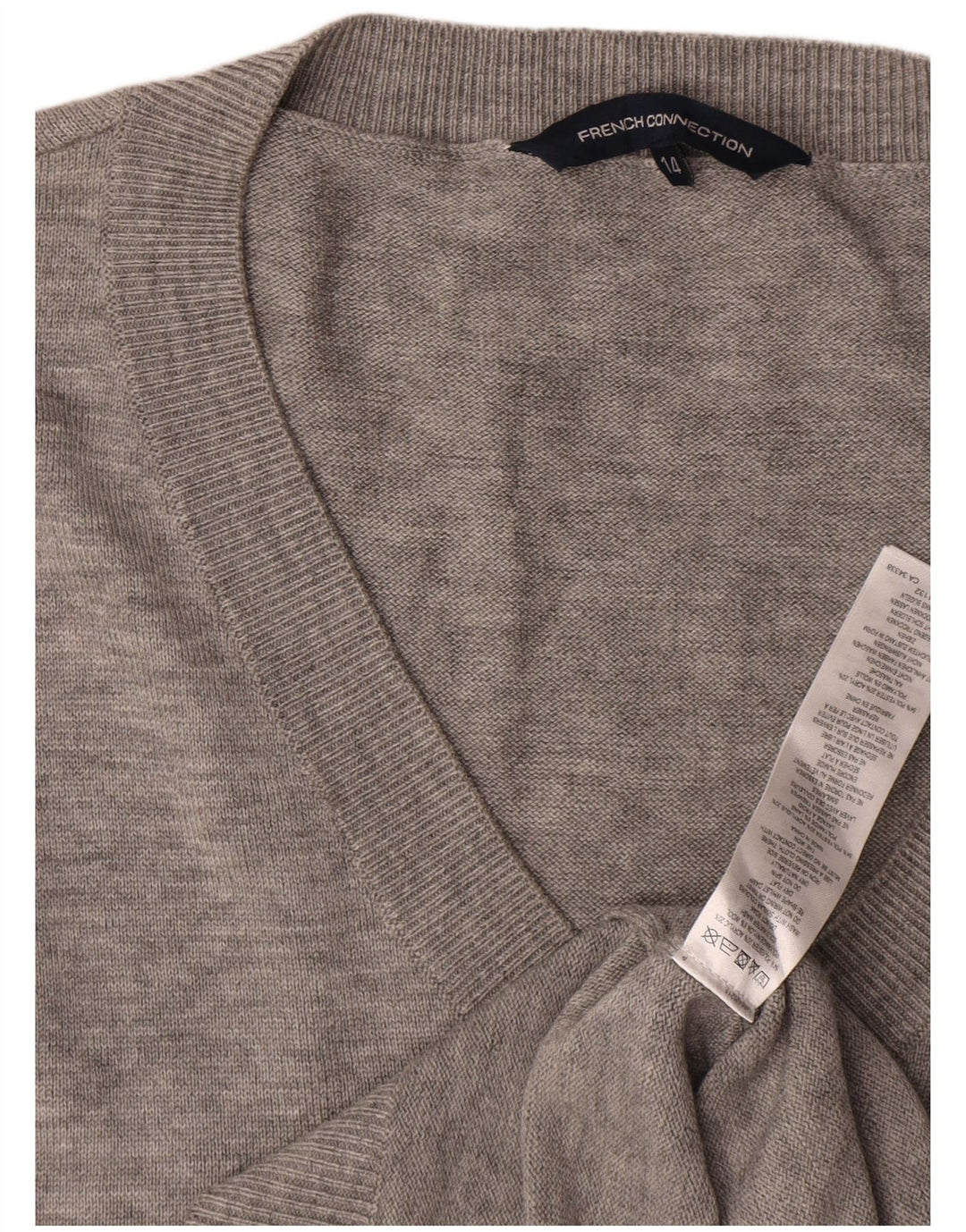 French Connection Damen-Pulloverkleid, Größe 44, grau geflecktes Polyester