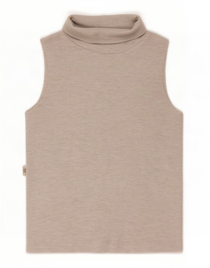 Zara Damen Crop Vest Top UK 10 Small Beige Polyester