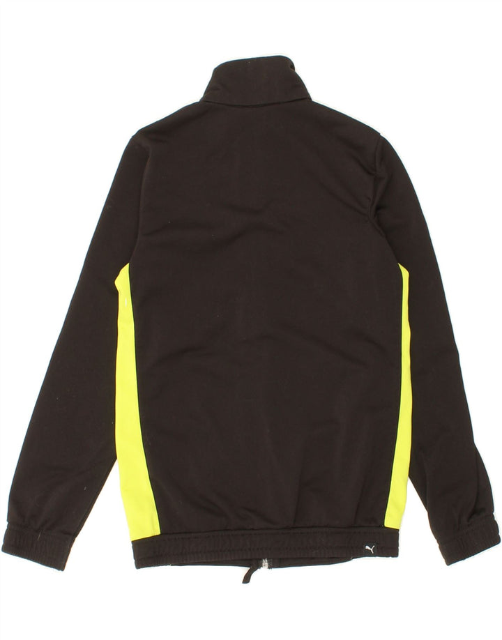 PUMA Boys Graphic Tracksuit Top Jacket 9-10 Years Black Colourblock Vintage Puma and Second-Hand Puma from Messina Hembry 