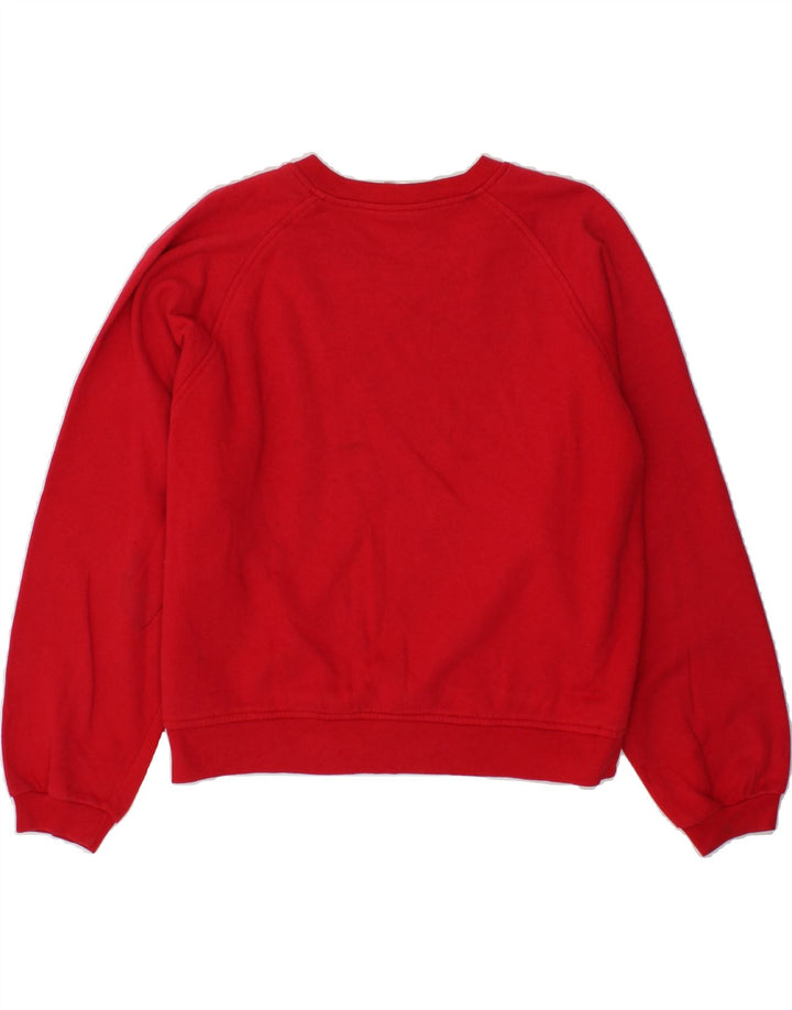 CHAMPION Womens Oversized Crop Sweatshirt Jumper UK 14 Medium Red Cotton Vintage Champion and Second-Hand Champion from Messina Hembry 