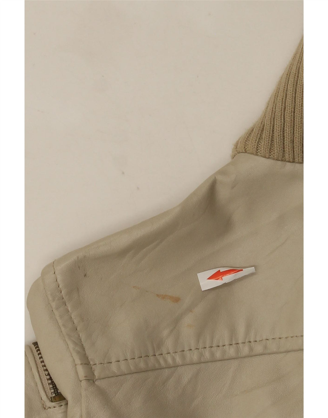 Mango Damen Lederjacke UK 12 Medium Beige