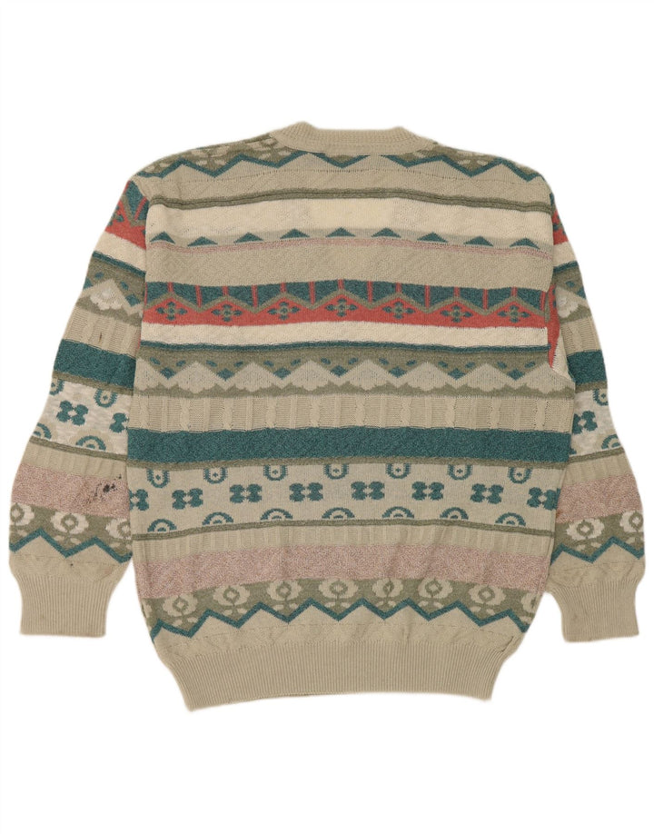 South Coast Herren-Pullover mit normaler Passform, groß, beige, geometrisch, Retro