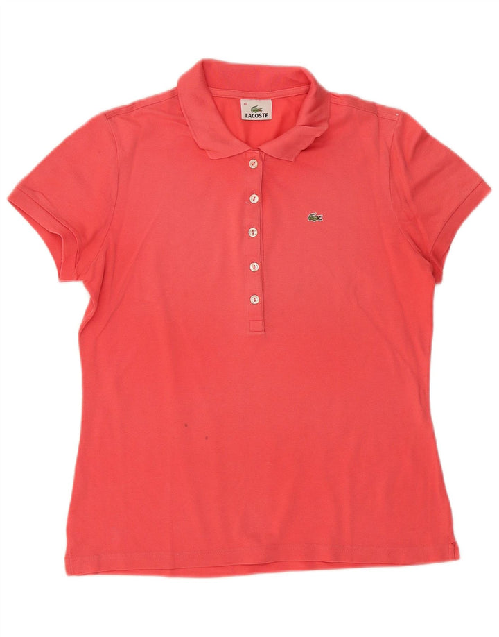 Lacoste Damen Poloshirt Größe 46 XL Rosa Baumwolle