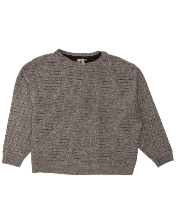 Zara Damen Trafaluc U-Boot-Ausschnitt-Pullover, Gr. 10, klein, grau gestreift