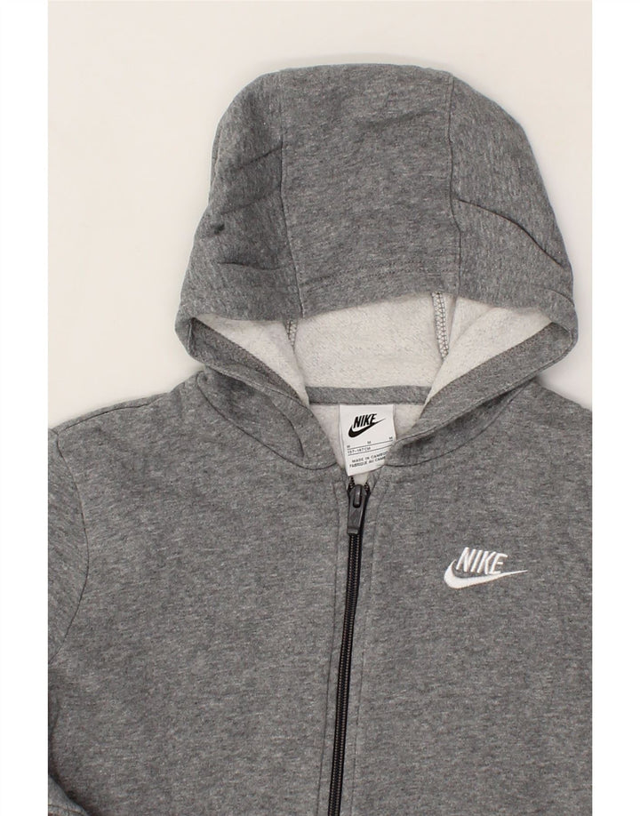 NIKE Boys Zip Hoodie Sweater 10-11 Years Medium  Grey Cotton Vintage Nike and Second-Hand Nike from Messina Hembry 