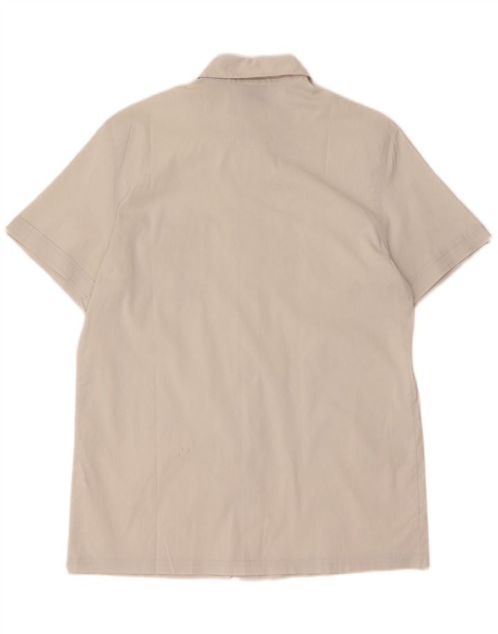 Trussardi Jeans Herren-Kurzarmhemd aus mittelweißer Baumwolle