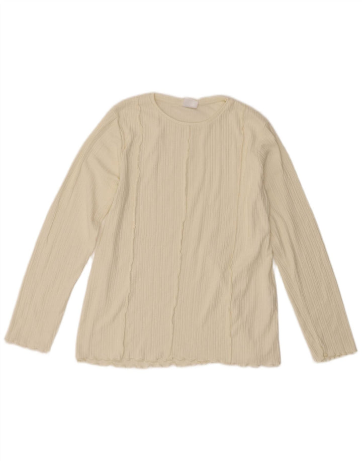 Zara Mädchen-Top, langärmelig, 13–14 Jahre, weißes Polyester