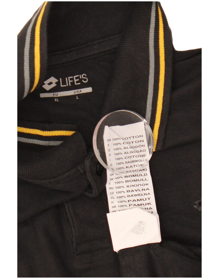 Lotto Herren-Langarm-Poloshirt, Größe L, Schwarz