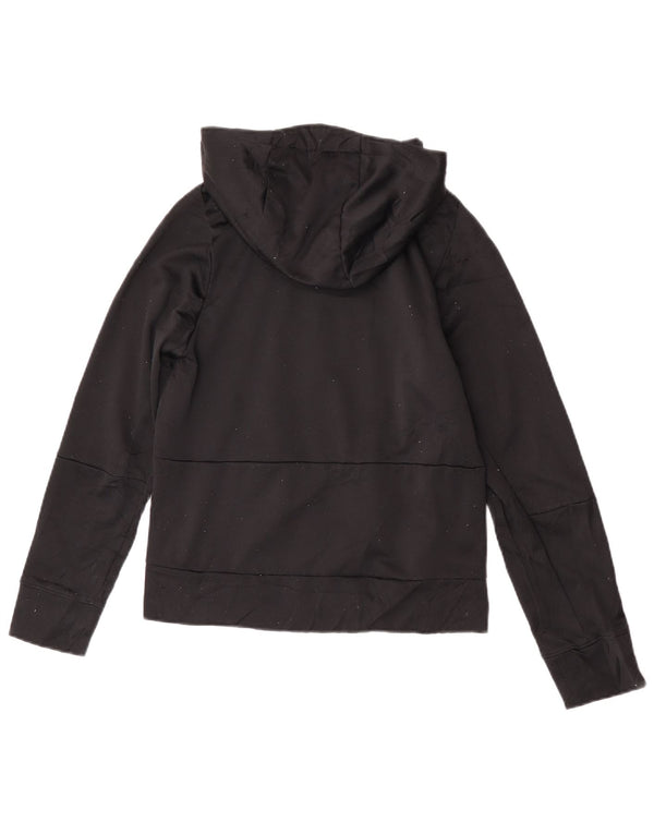 Nike Mädchen-Kapuzenpullover mit grafischem Reißverschluss, 12–13 Jahre, Größe L, Schwarz, Sport