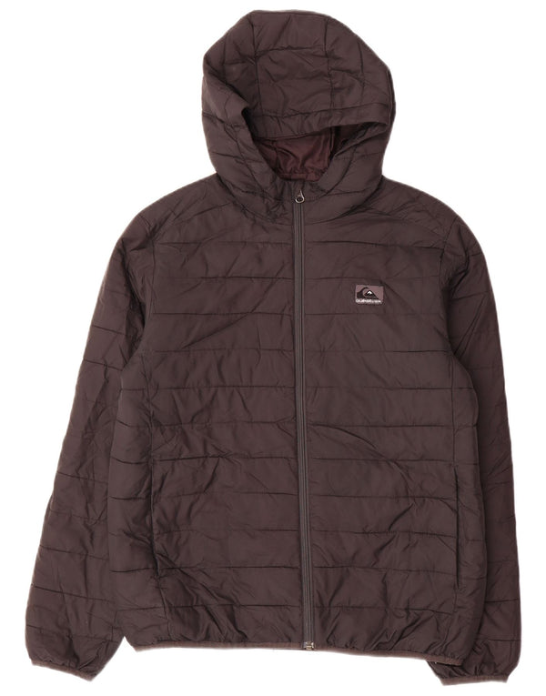 QUIKSILVER Wattierte Jungenjacke mit Kapuze, 13–14 Jahre, Größe L, Schwarz