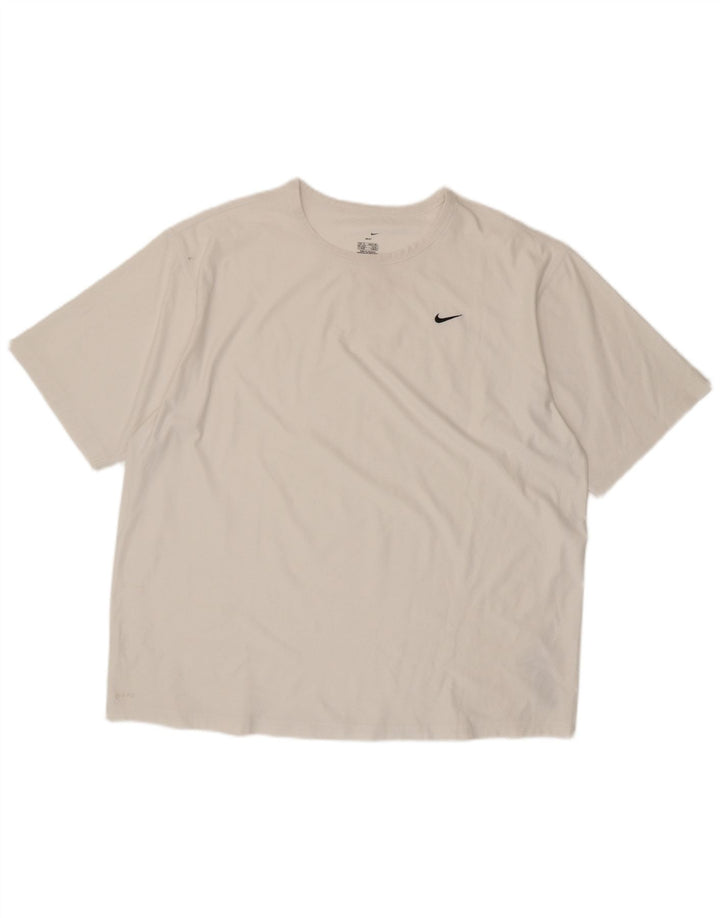 Nike Herren Dri Fit T-Shirt Top UK 45/47 XL Weiß Polyester