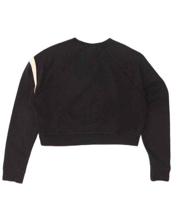 Nike Damen-Sweatshirt mit übergroßem, bauchfreiem Grafikmuster, UK 6, XS, Schwarz