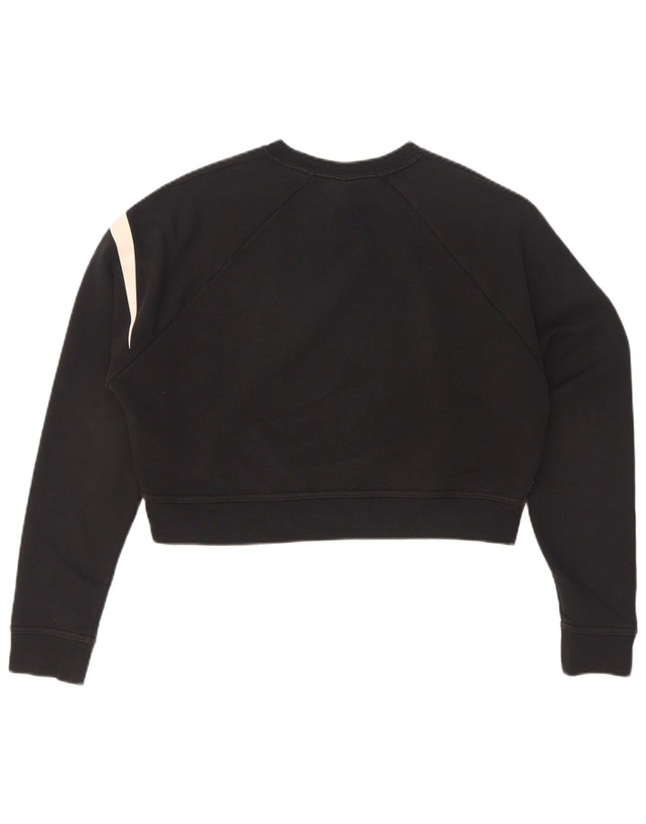 Nike Damen-Sweatshirt mit übergroßem, bauchfreiem Grafikmuster, UK 6, XS, Schwarz