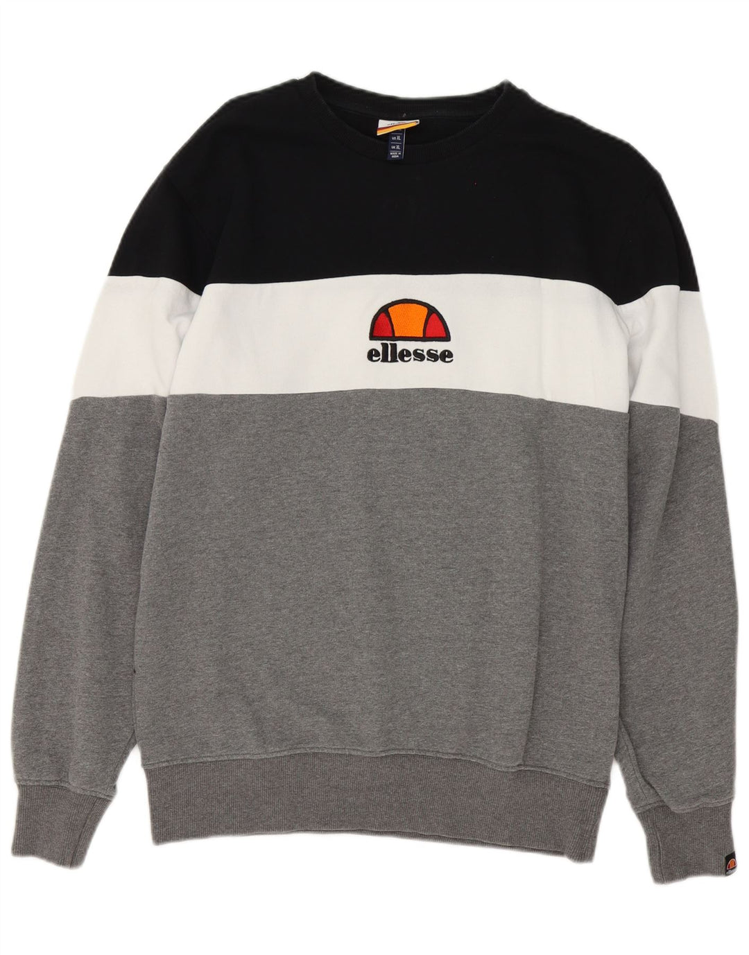 Ellesse Herren Sweatshirt Pullover XL Grau Colourblock Baumwolle