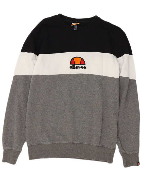 Ellesse Herren Sweatshirt Pullover XL Grau Colourblock Baumwolle