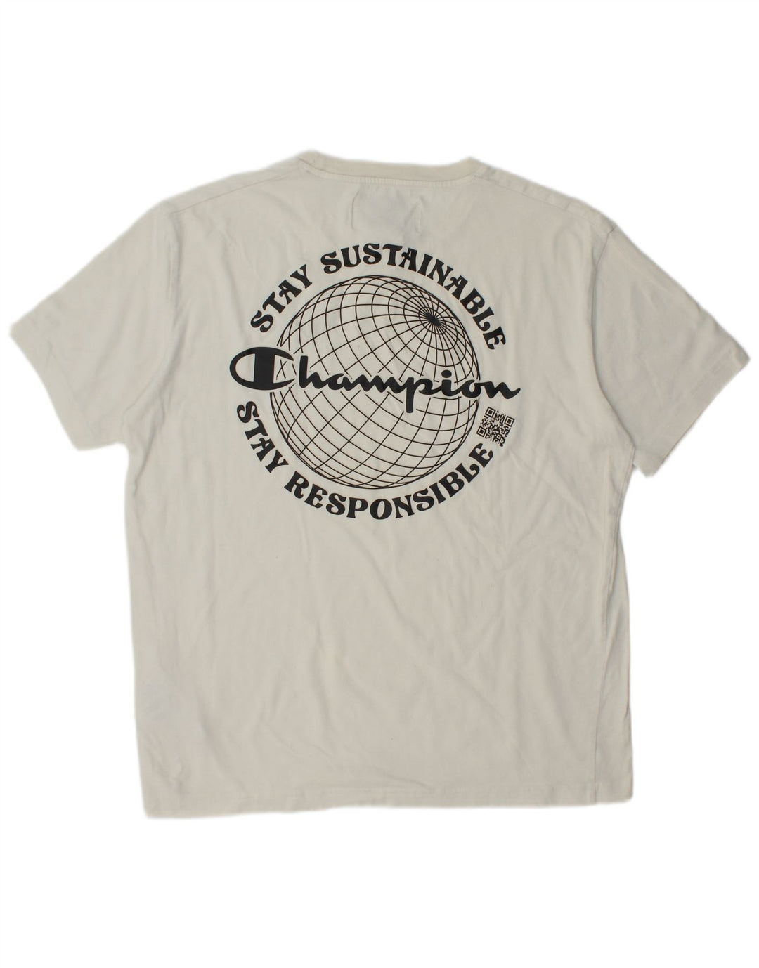 CHAMPION Herren-T-Shirt mit Grafik, Größe L, aus weißer Baumwolle