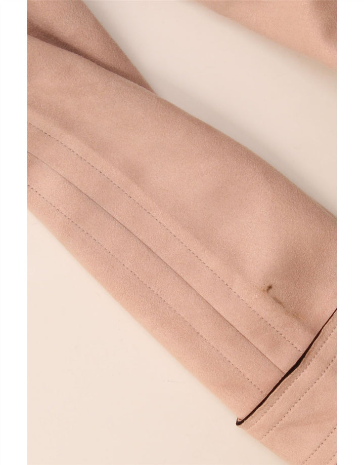 Zara Damen-Mantel aus Wildlederimitat, UK 14, Mittelrosa, Polyester