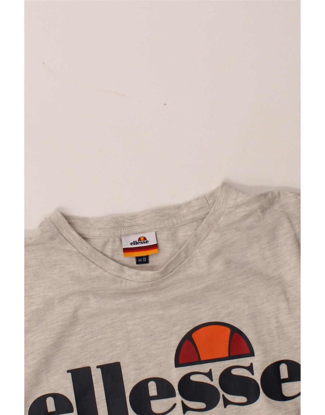 ELLESSE Womens Graphic T-Shirt Top UK 10 Small Grey Cotton Vintage Ellesse and Second-Hand Ellesse from Messina Hembry 