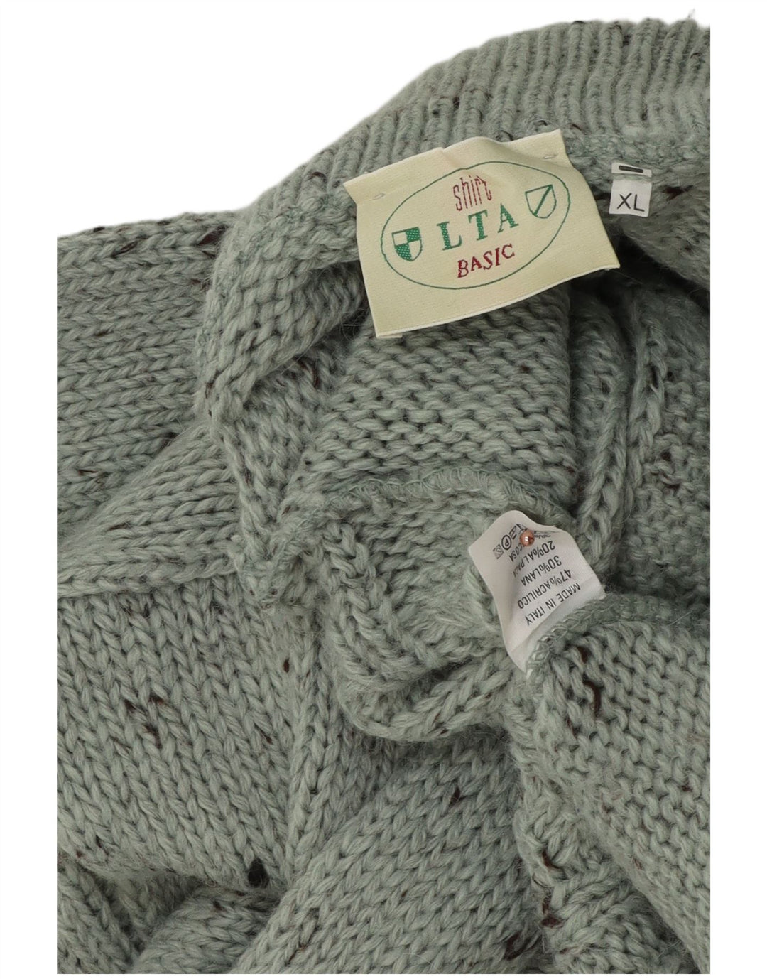 Vintage Herren Rollkragenpullover XL Grün meliert Acryl