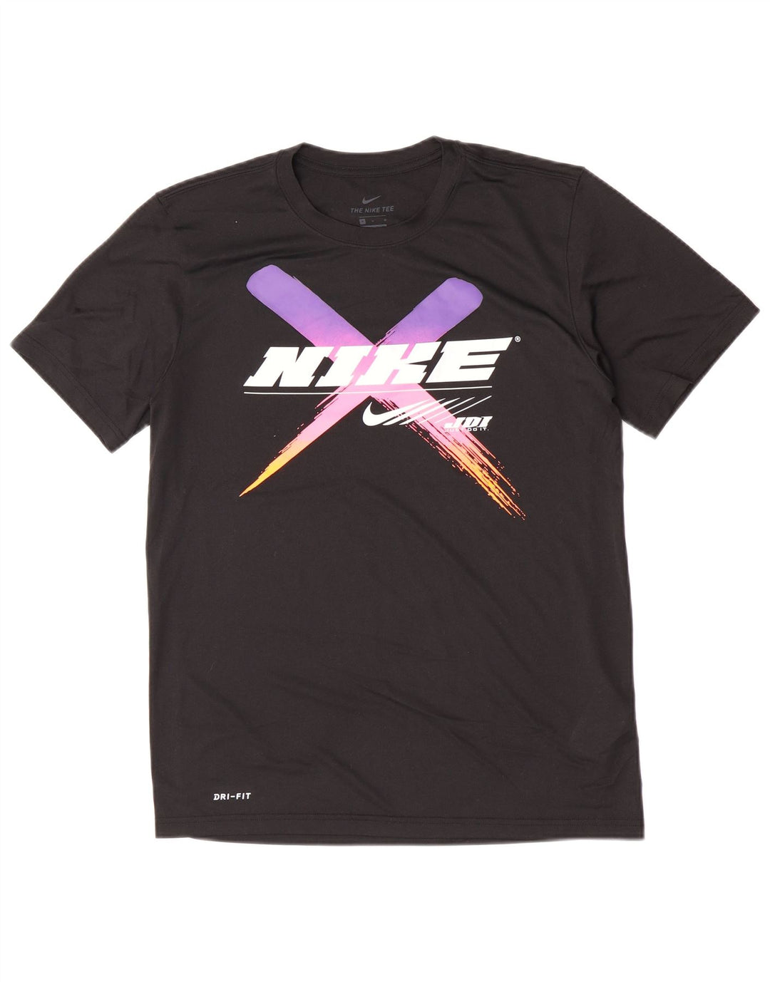 Nike Herren Dri Fit Graphic T-Shirt Top Mittelschwarzes Polyester
