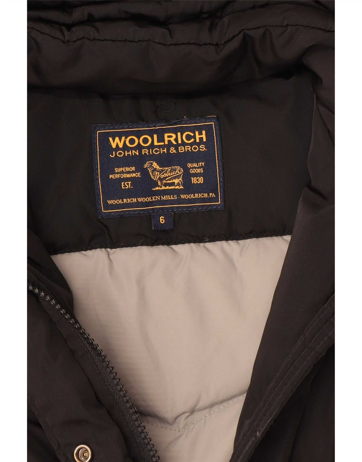 Woolrich Wattierte Mädchenjacke mit Kapuze, 5–6 Jahre, Schwarz