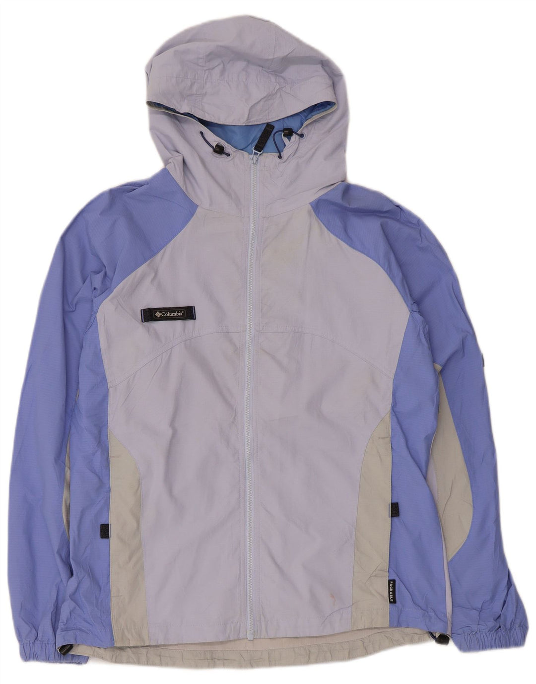 Columbia Damen-Regenjacke mit Kapuze, UK 16, Größe L, Lila, Colourblock-Polyester