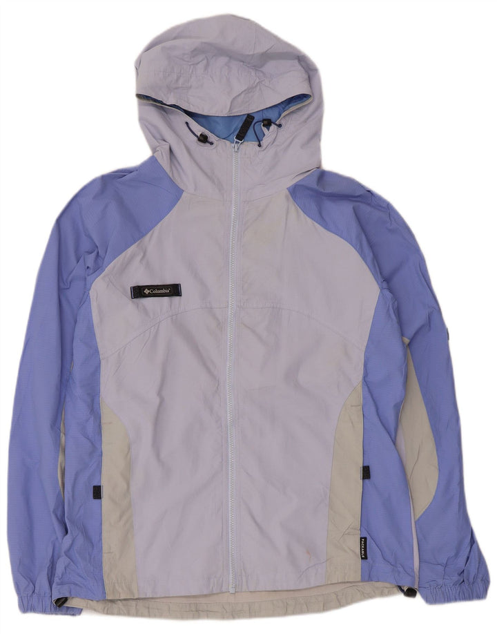 Columbia Damen-Regenjacke mit Kapuze, UK 16, Größe L, Lila, Colourblock-Polyester