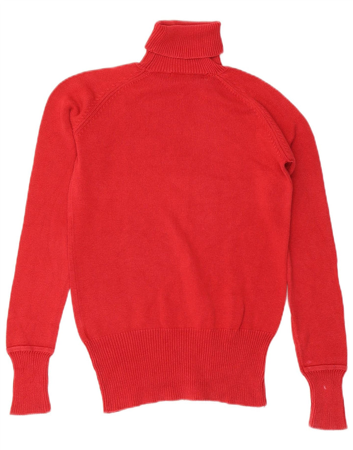 Zara Damen Rollkragenpullover, UK 14, mittelrote Baumwolle