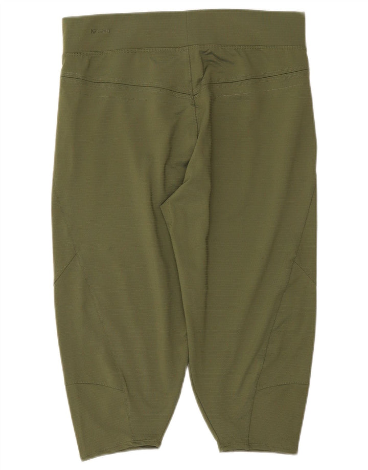 Nike Damen Bermuda Sport Shorts UK 8/10 Small Grün Polyester