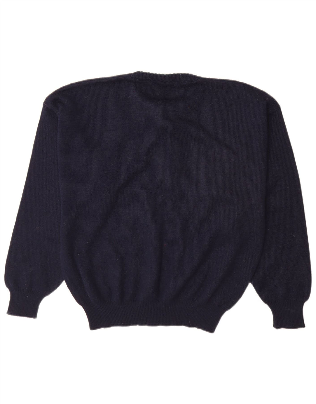 Piu Verona Herren-Pullover mit Rundhalsausschnitt, IT 46, kleine marineblaue Wolle