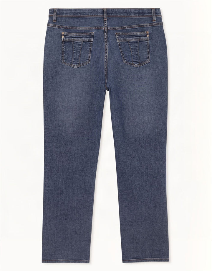 Lee Damen Stretch Straight Jeans W38 L29 Blaue Baumwolle