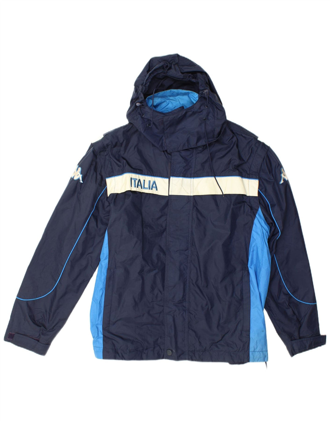 Kappa Herren-Windbreaker-Jacke mit Grafik, UK 40, Größe L, Marineblau, Farbblock