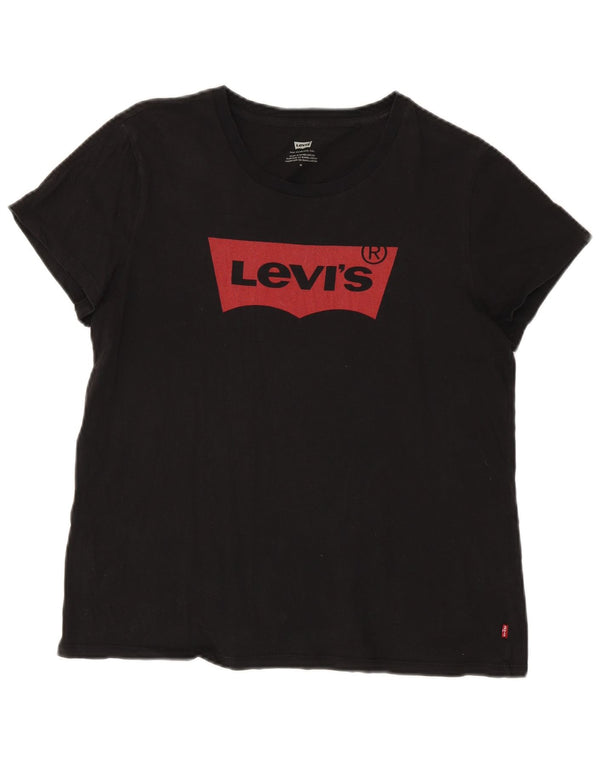 Levi's Damen-T-Shirt in Übergröße mit Grafik, UK 14, mittelschwarz, Baumwolle