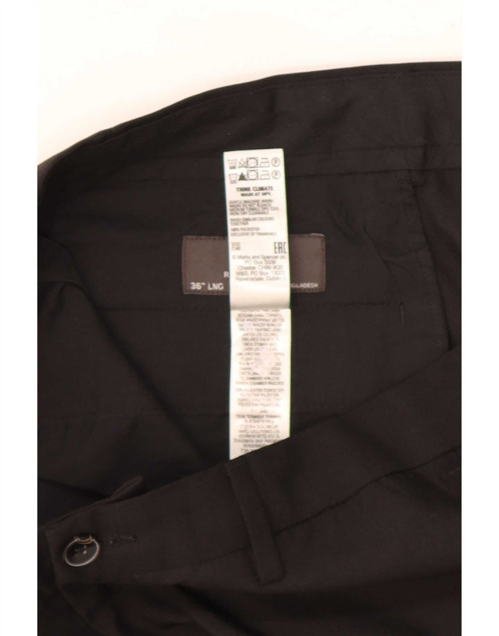 Marks & Spencer Herren-Chinohose mit normaler Passform, W36 L33, schwarzes Polyester