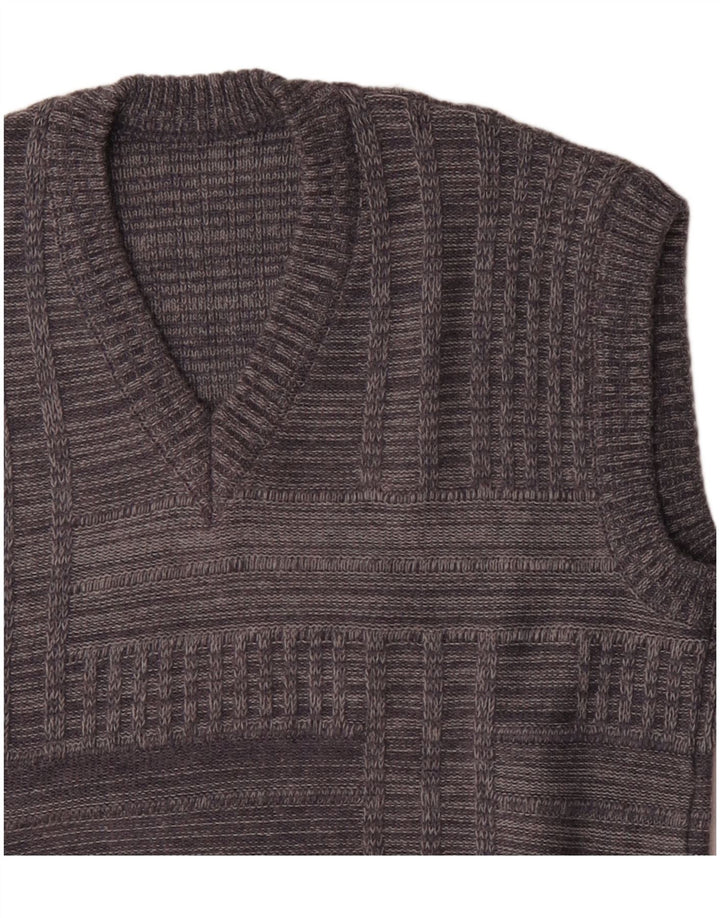 Vintage Herren Weste Tank Top Groß Grau