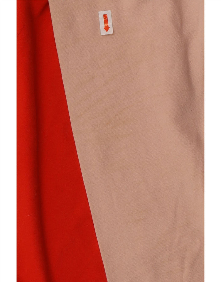 ADIDAS Herren Graphic Top Langarm Mittelrot Colourblock Baumwolle
