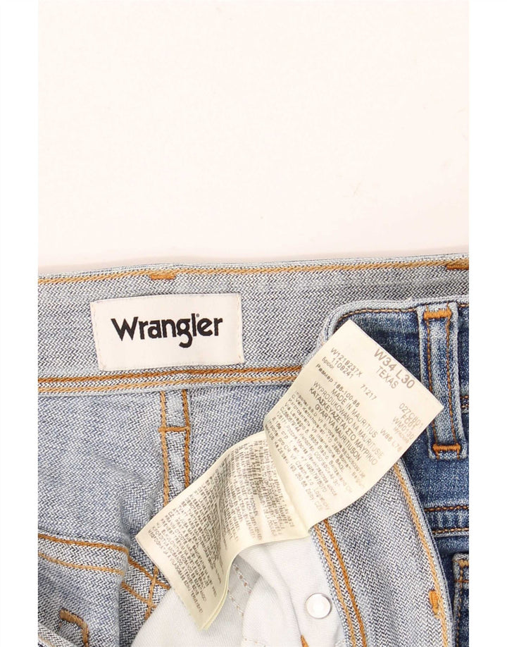 Wrangler Herren Texas Straight Jeans W34 L30 Blaue Baumwolle