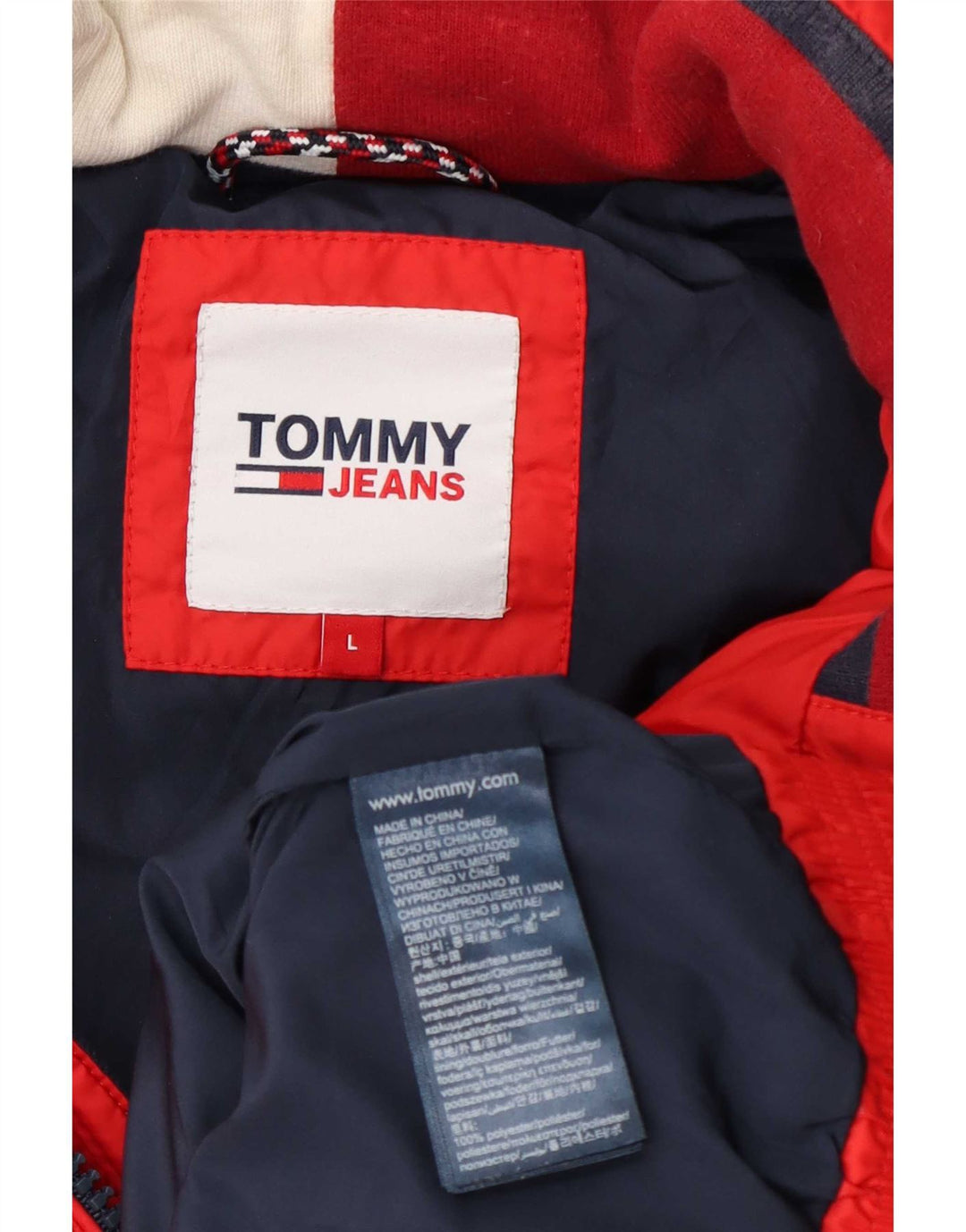 Tommy Hilfiger Herren Wattierte Jacke UK 40 Large Rot Polyester